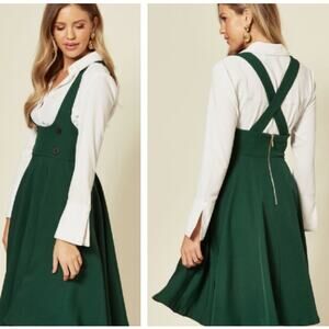 VOODOO VIXEN Phoebe High Waist Suspender Skirt Skirtall Green Sz XL {GG36}